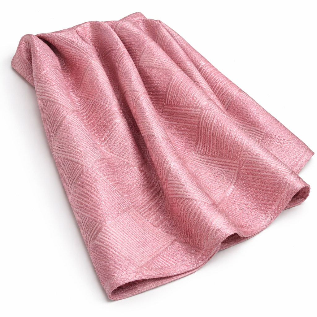 Luxury Pink Geometric Shiny Brocade Fabric