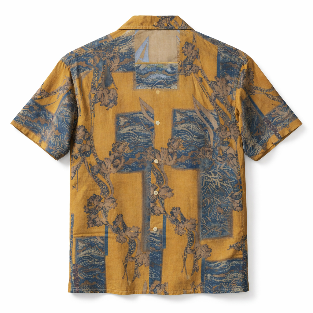 Quality Men Vintage Print Short Sleeve Shirt