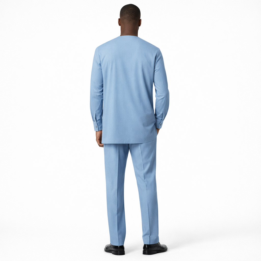 Quality Men Sky Blue Two Piece Set