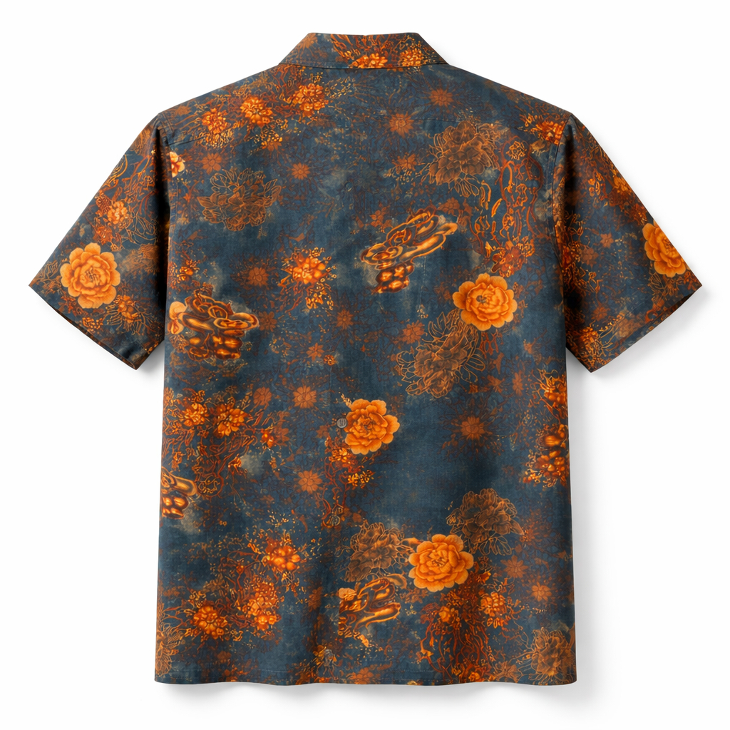 Quality Men Vintage Floral Print Short Sleeve Shirt