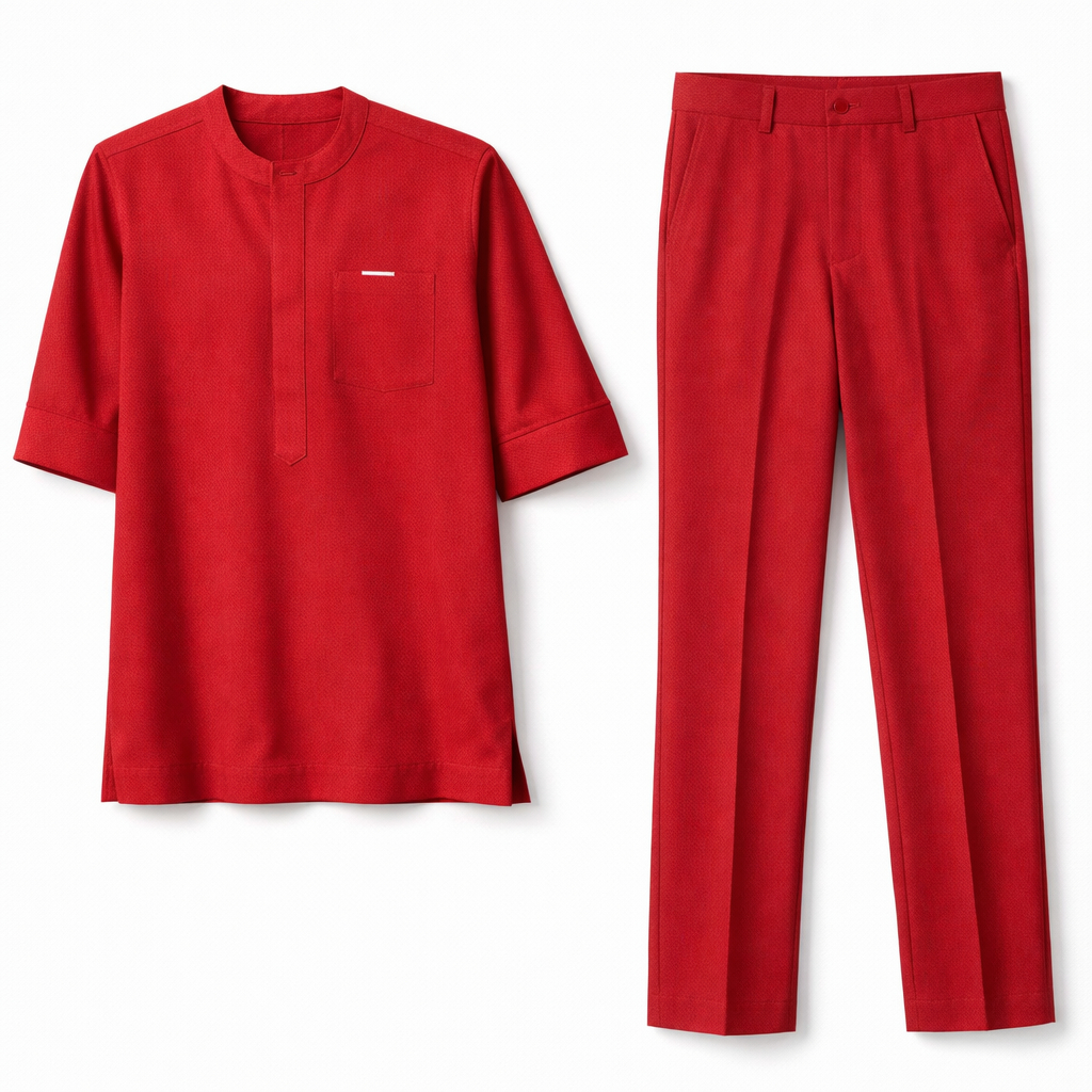 Premium Men Red Senator Two Piece Set