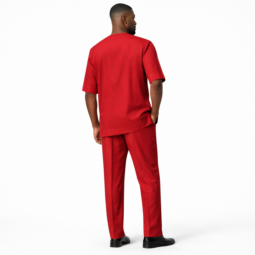 Premium Men Red Senator Two Piece Set