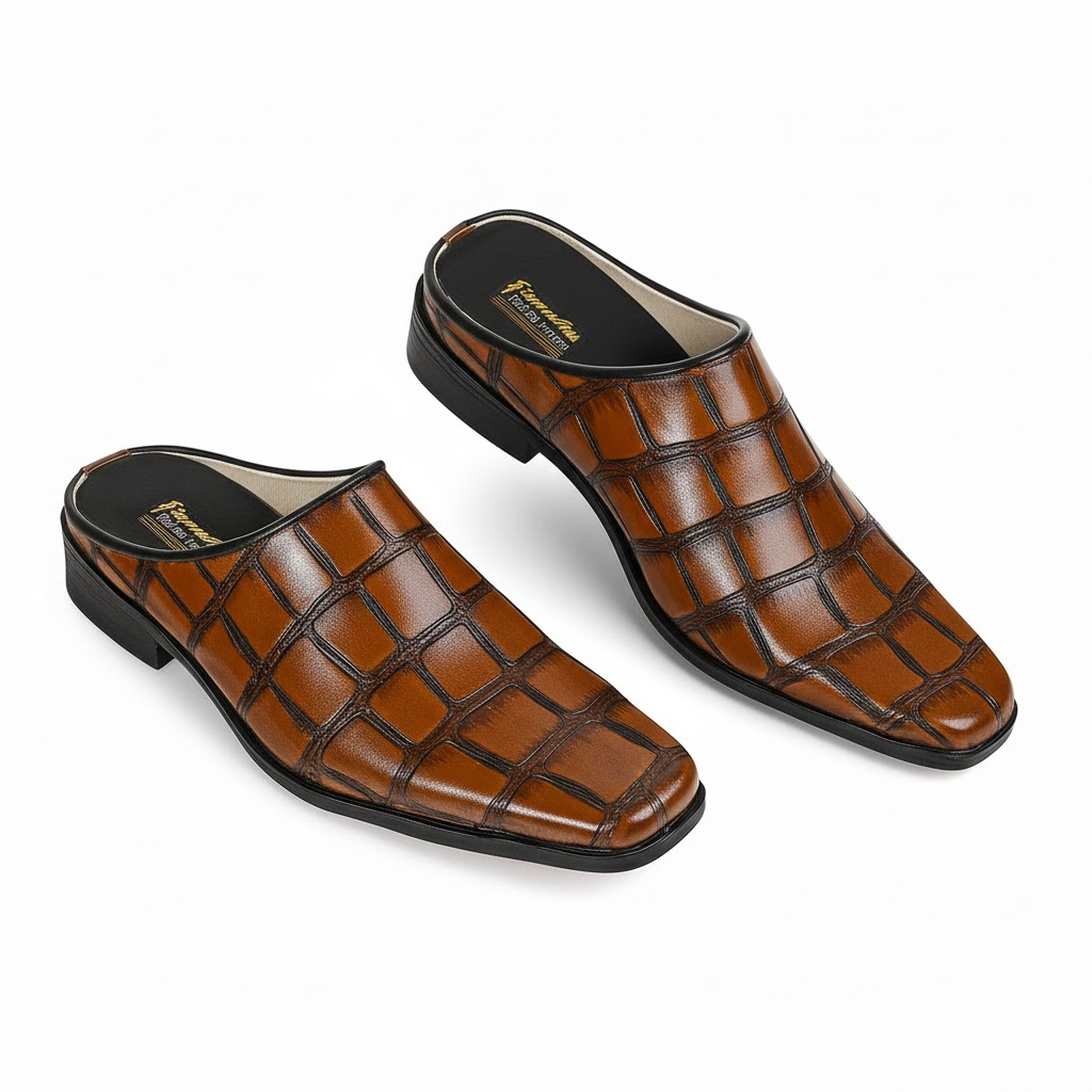 Executive brown Croc Leather Mule