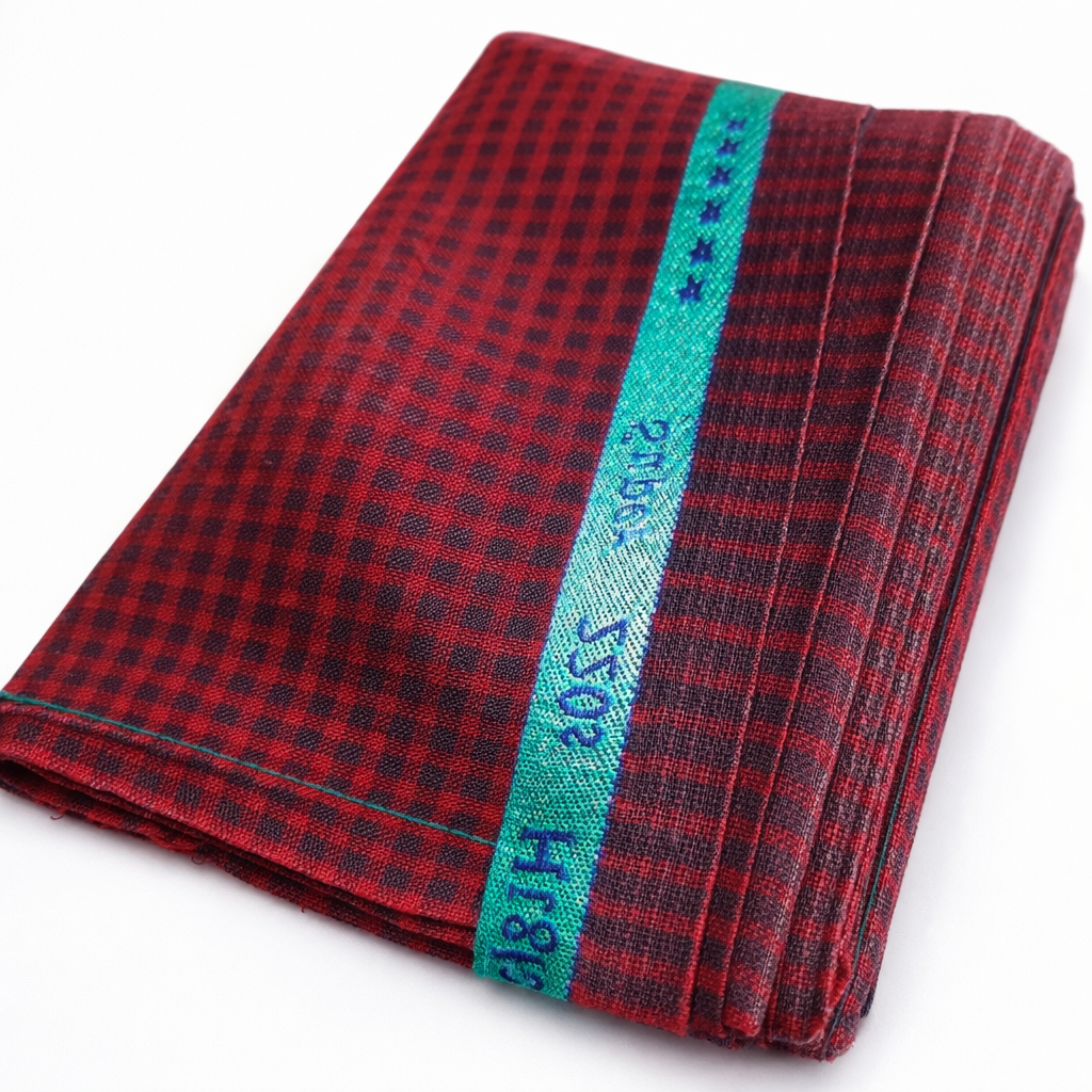 Red Wine Check Extrafine High Quality Cashmere Wool 220S