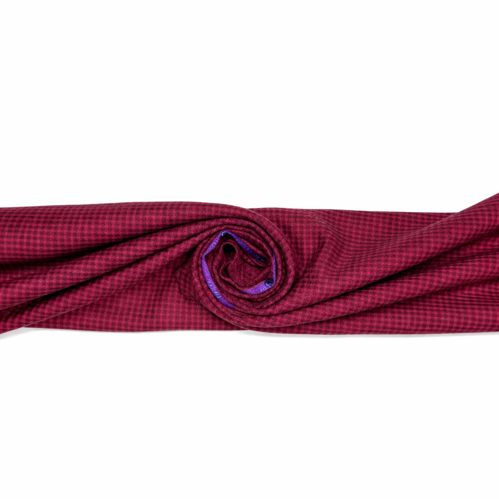 Red Wine Check Extrafine High Quality Cashmere Wool 220S