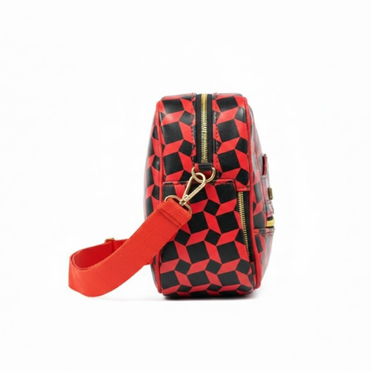 Compact Shoulder Bag with Geometric Design