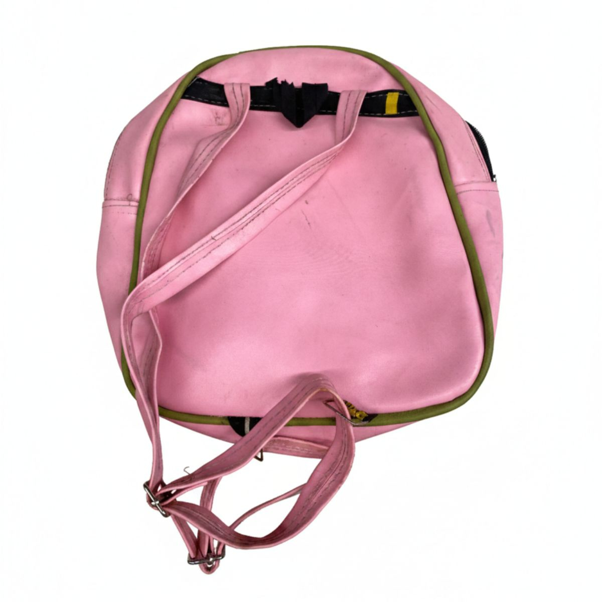 Pink & Navy Leaf Patch Backpack with Green Piping
