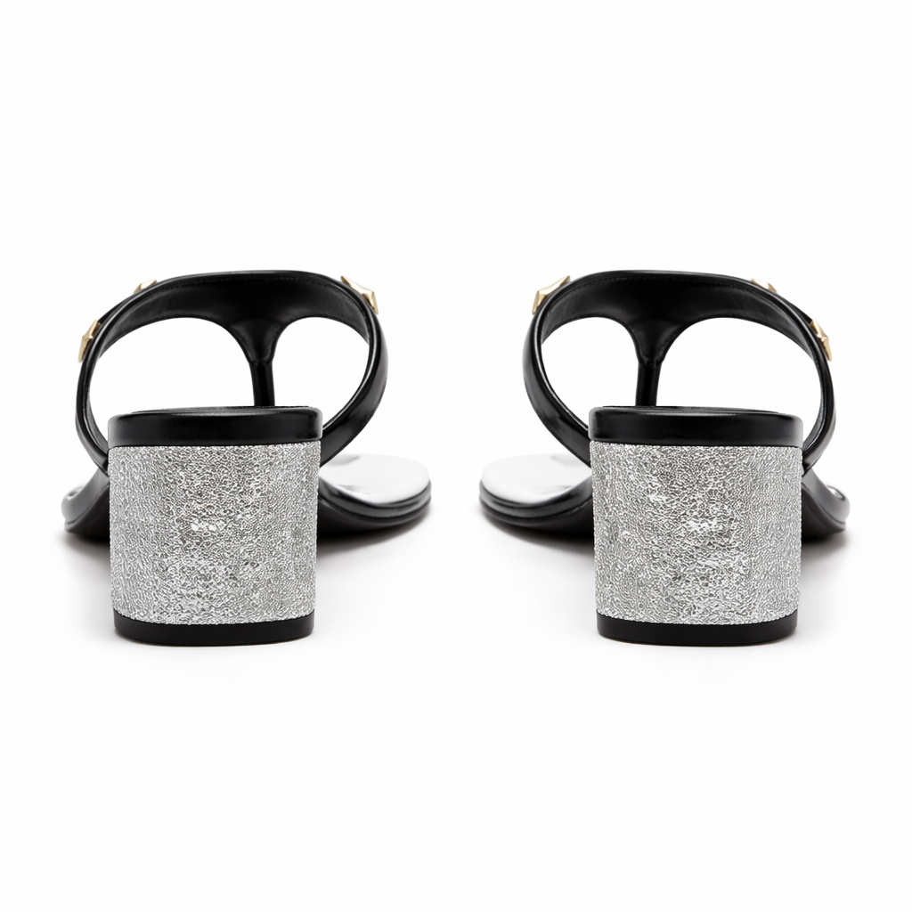 Quality Three Star Low Heel Slip On sandals