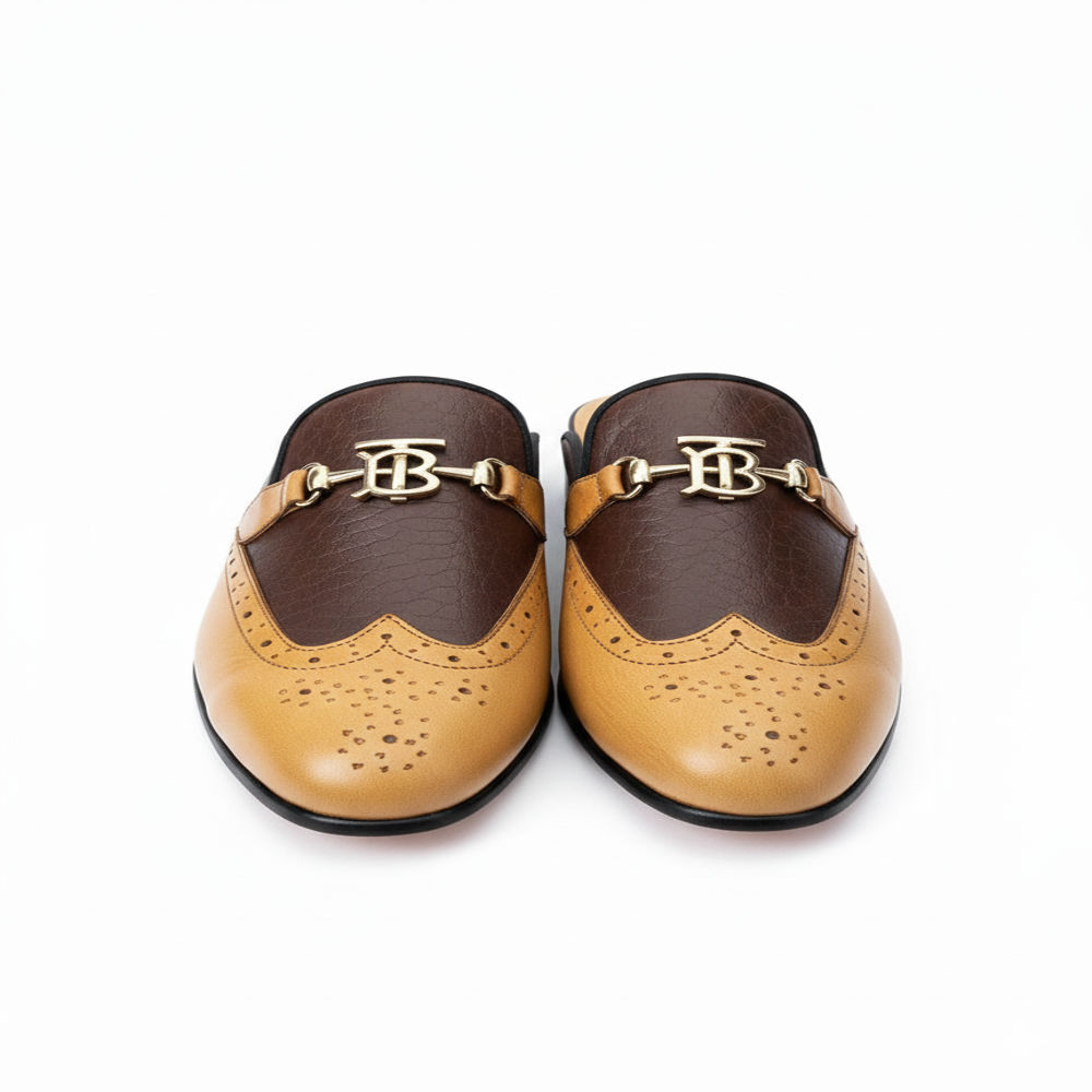 Stylish Leather Slip On Shoe with Two Tone Design