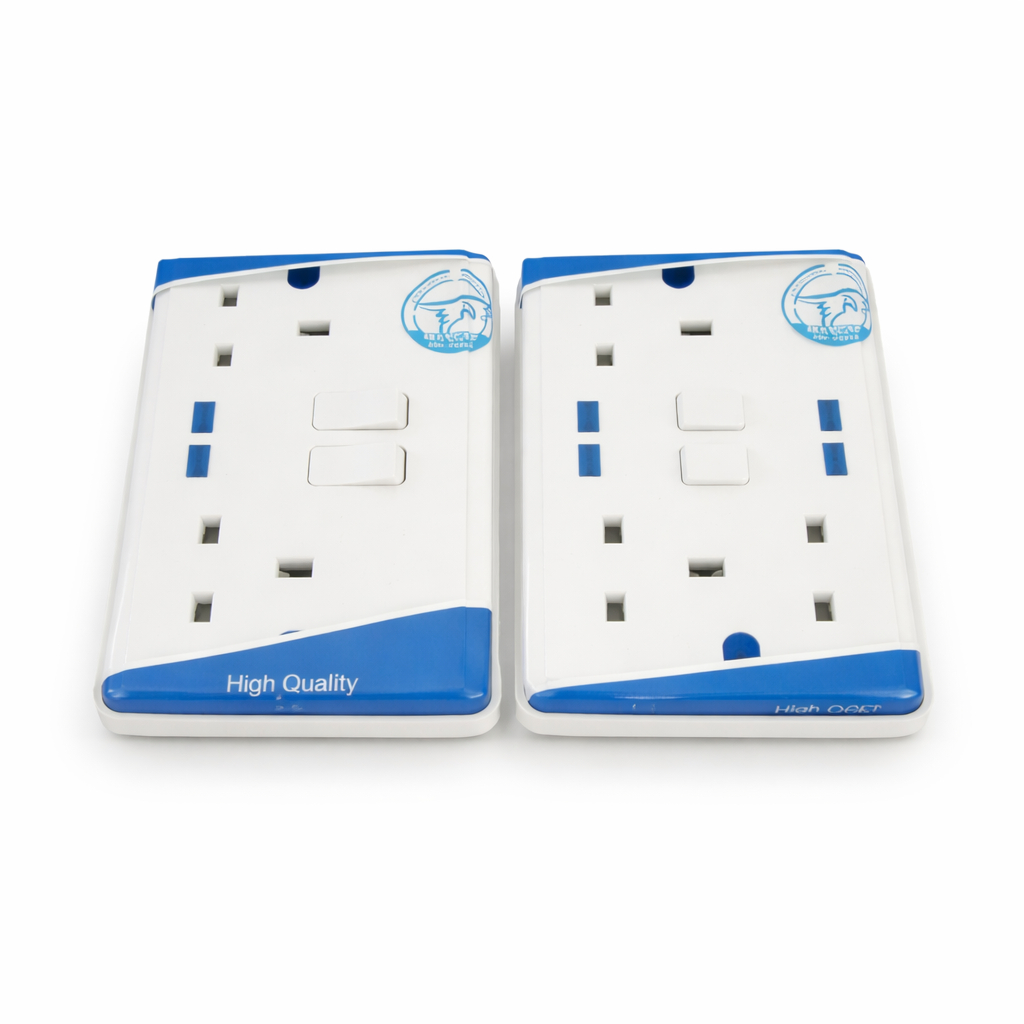 White Electrical Wall Sockets With Integrated Switches