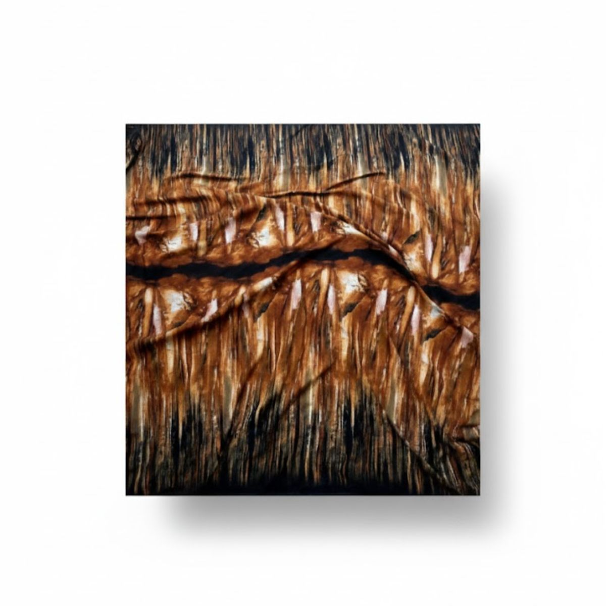 Crepe Vintage Artistic Tie & Dye Gradient Fabric with Earthy Tones
