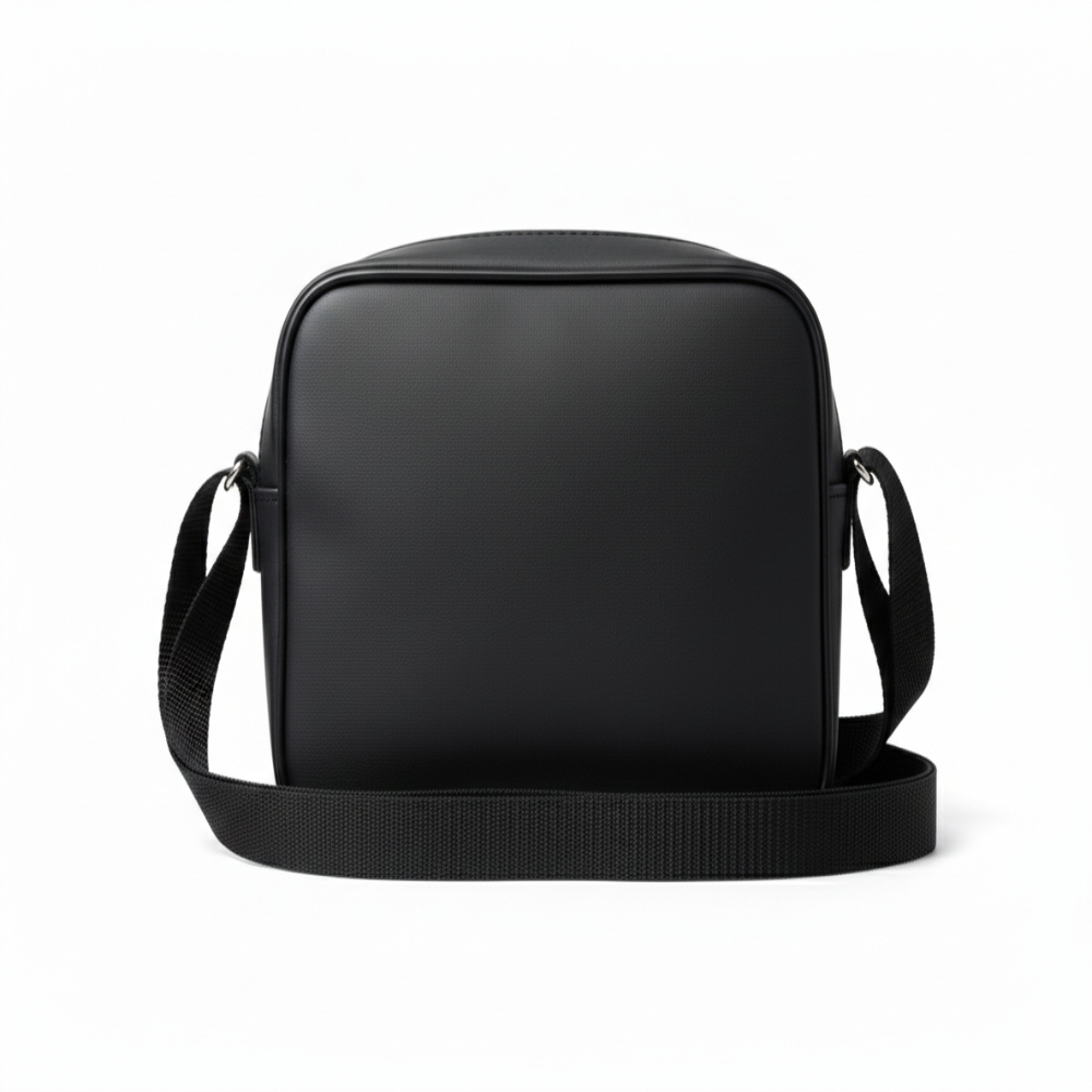 Mini Black Crossbody Bag with Embroidered Design