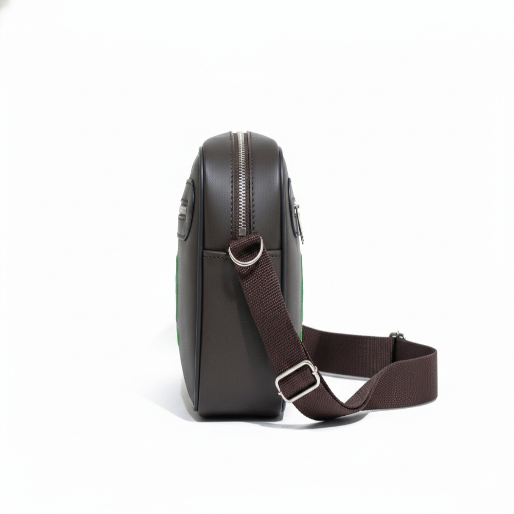 Compact chocolate brown Crossbody Shoulder Bag