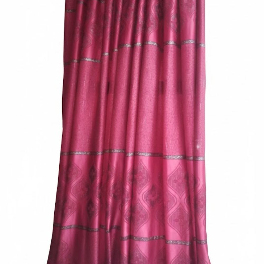 Luxurious Decorative Pink Curtain Fabric with Glossy Finish