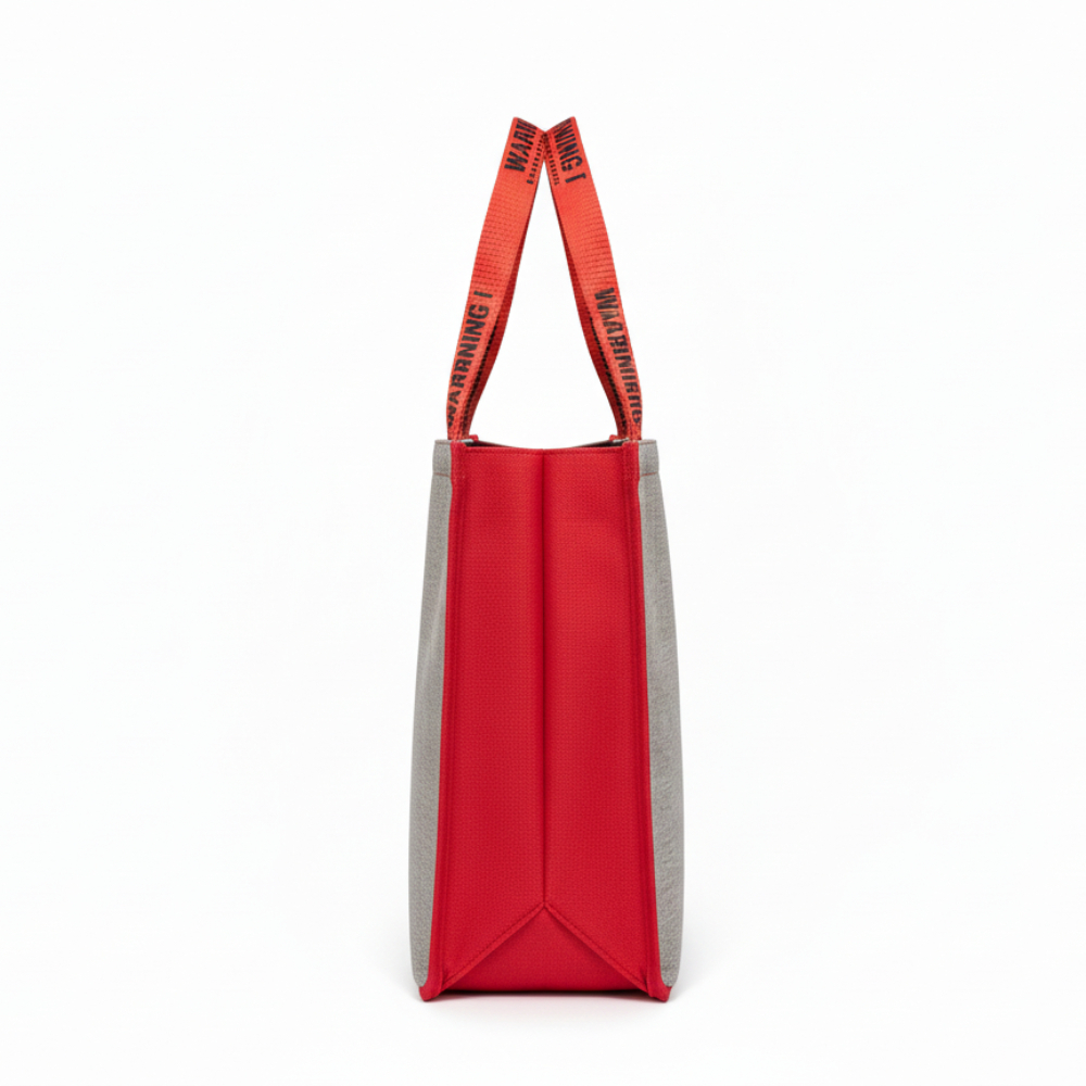 Reusable Tote Bag with Red Trim and Handles