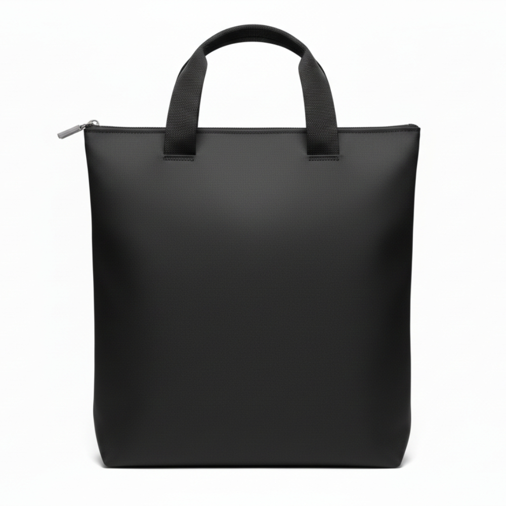 Black Anime Style Tote Bag with Detachable Pouch