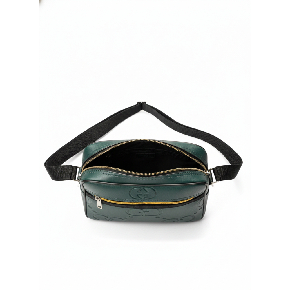 Stylish teal Compact Crossbody Bag with Embossed Design