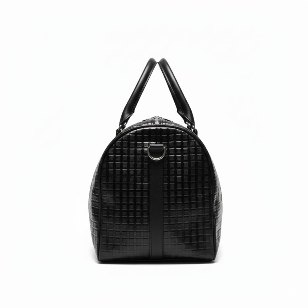 Brown Faux Snakeskin Duffle Bag