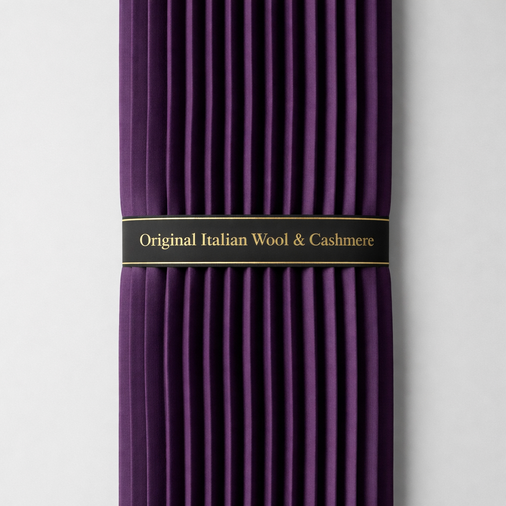 Purple Color Original Italian Wool Manteko Fabric