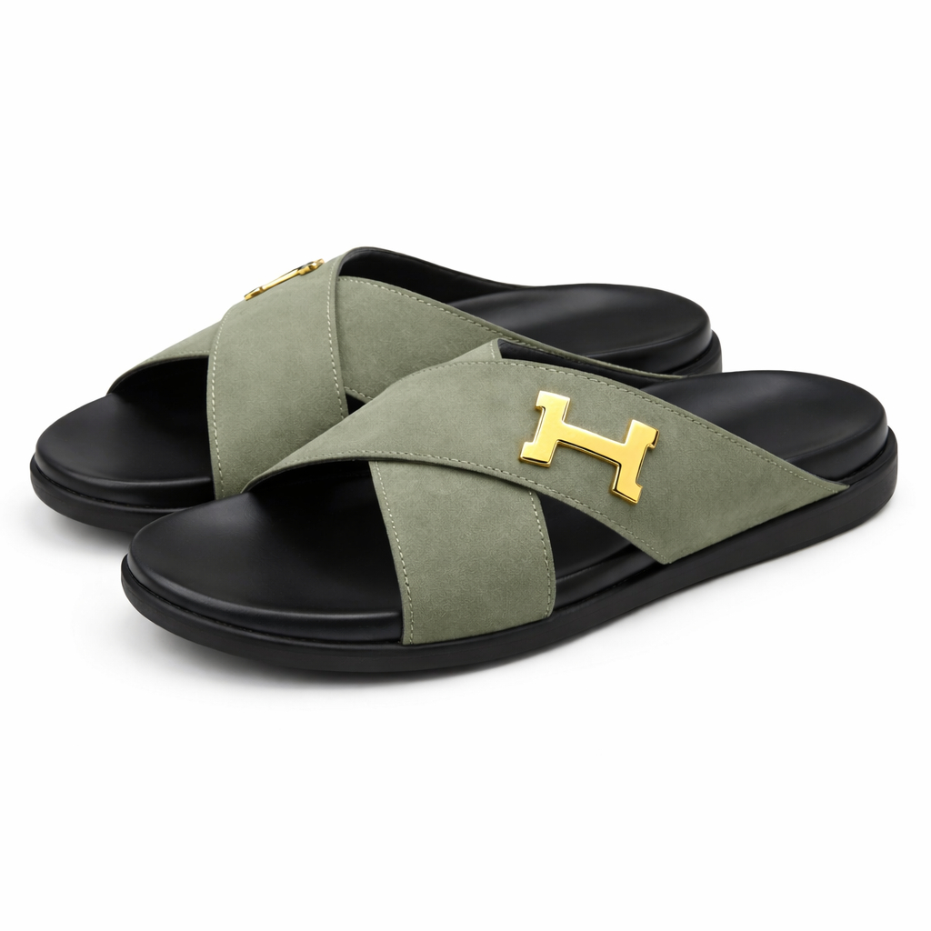 Stylish Slip On Sandals with Crisscross Straps and Luxury Detailing