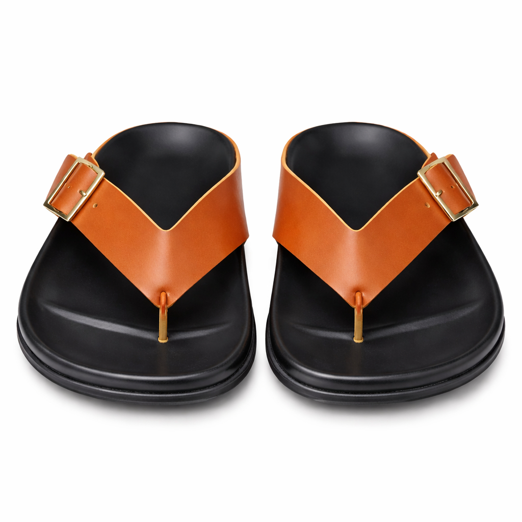 Stylish Open Toe Sandals with V Shaped Thong Strap Design
