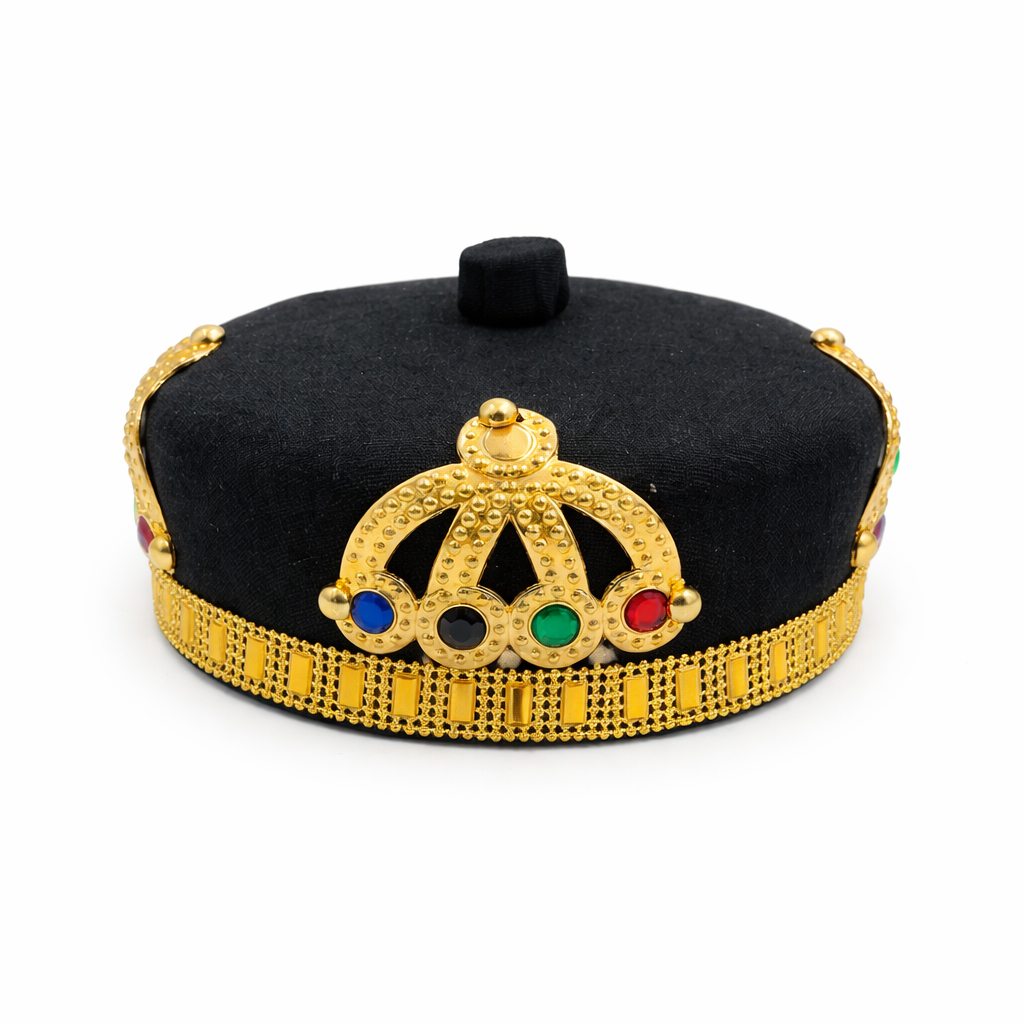 Luxury Black Royal Crown Cap