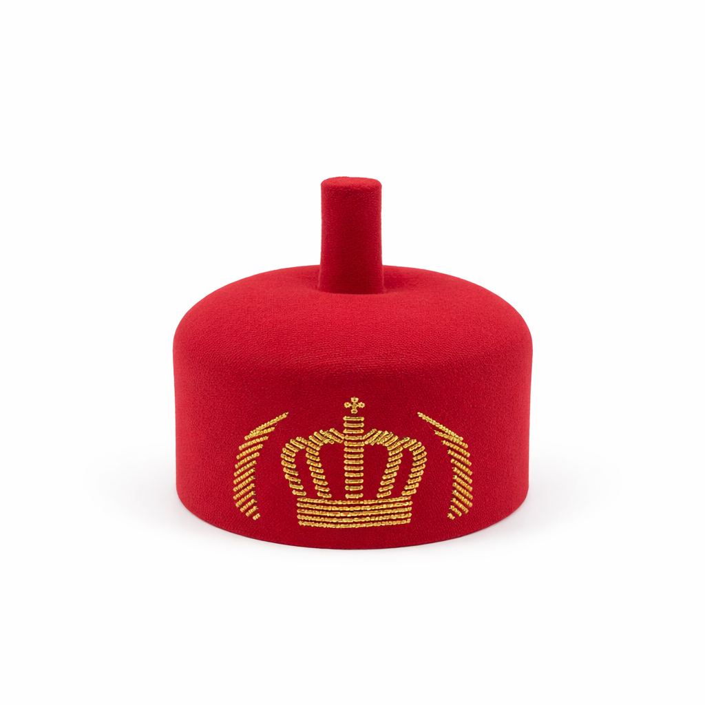 Luxury Red Velvet Royal Crown Cap