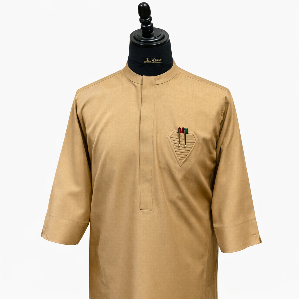 Luxury khaki two piece traditional set