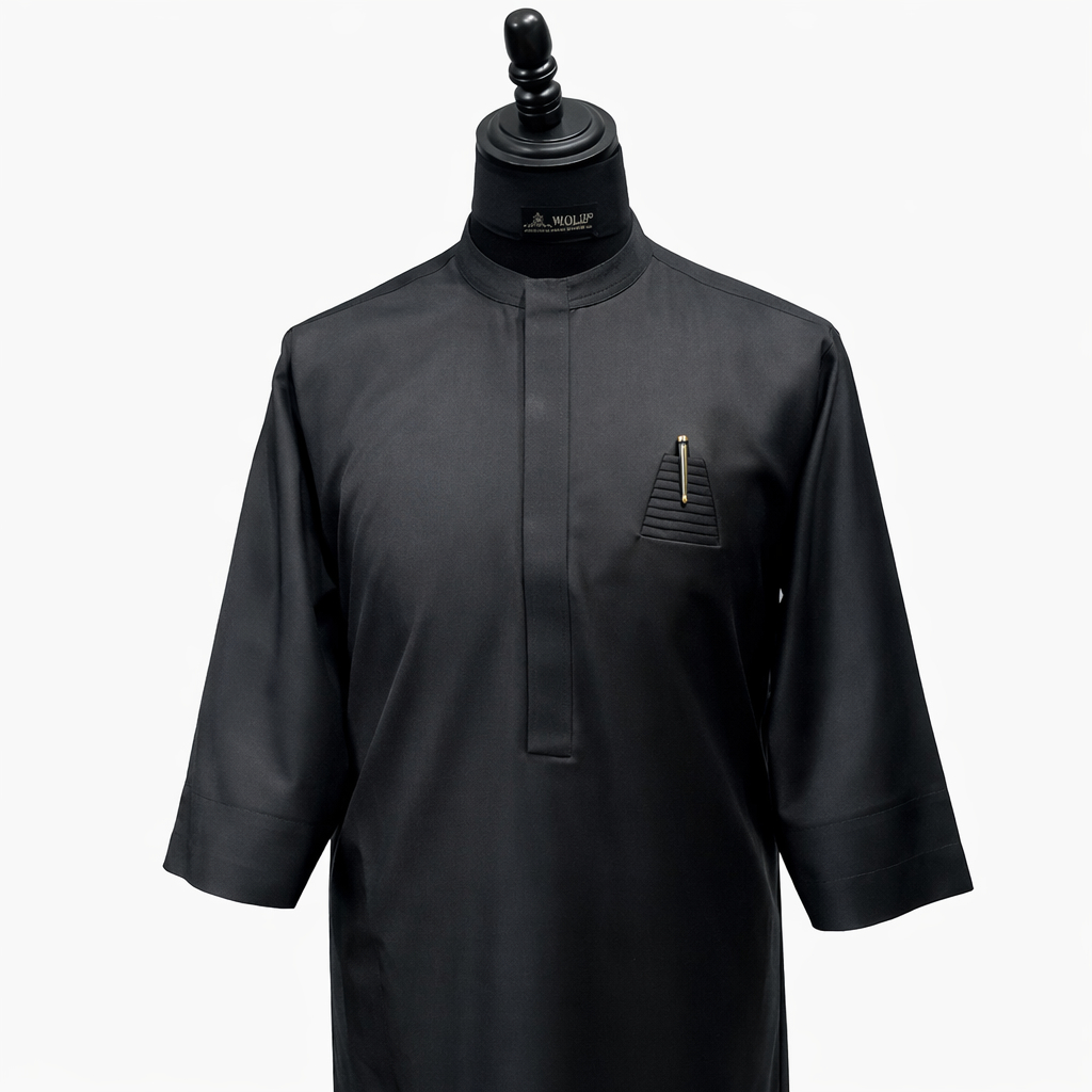 Luxury black two piece traditional set