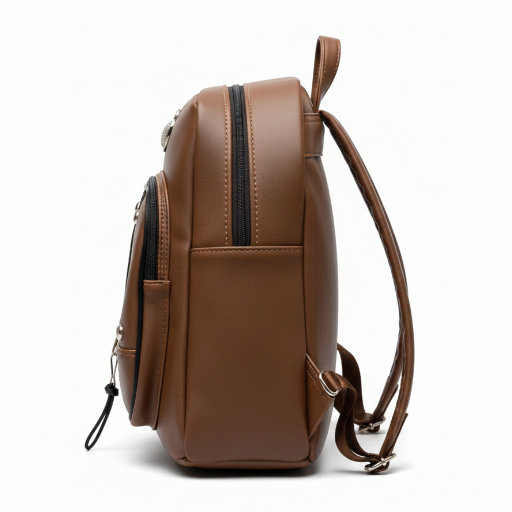 Urban Crest Brown Leather Backpack