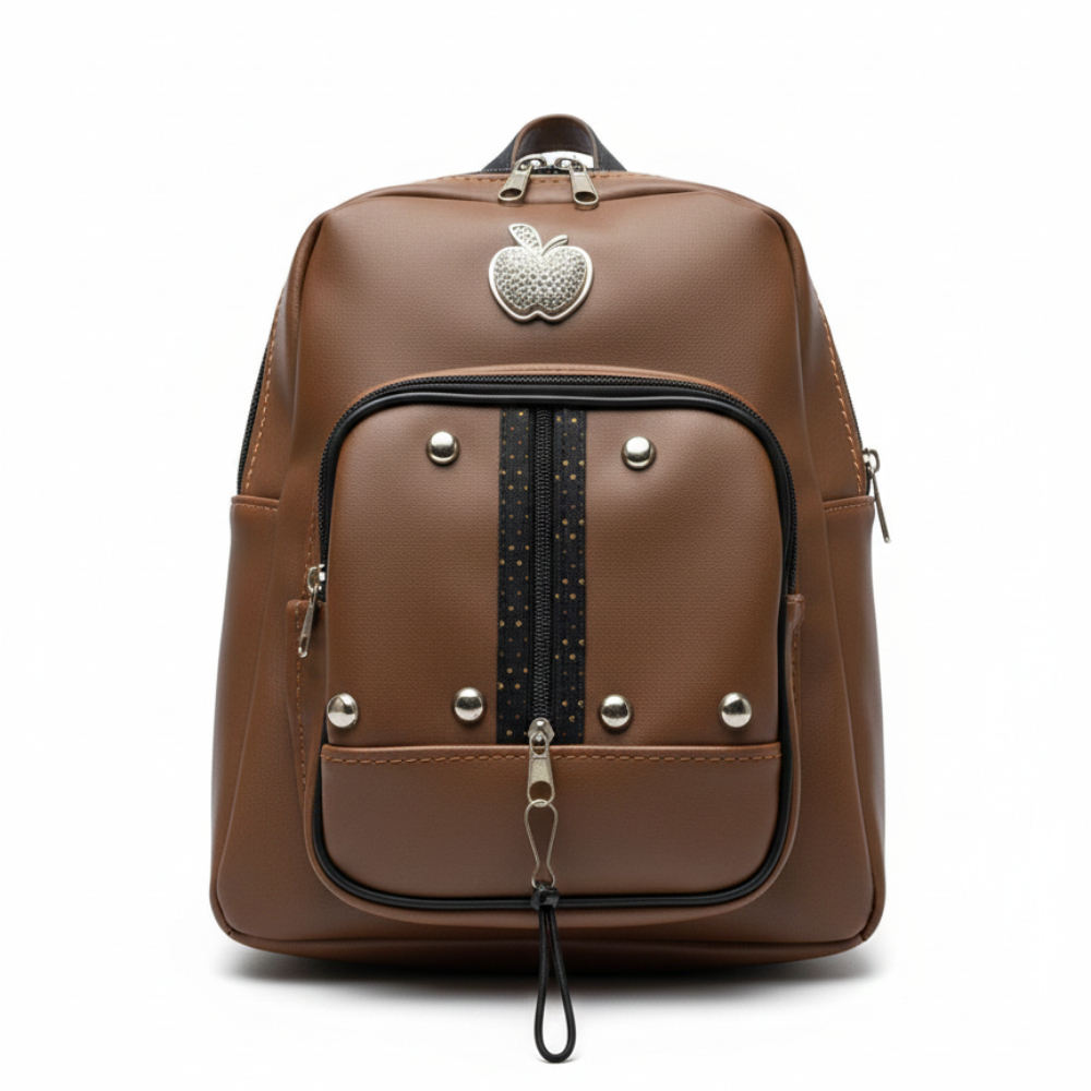 Urban Crest Brown Leather Backpack