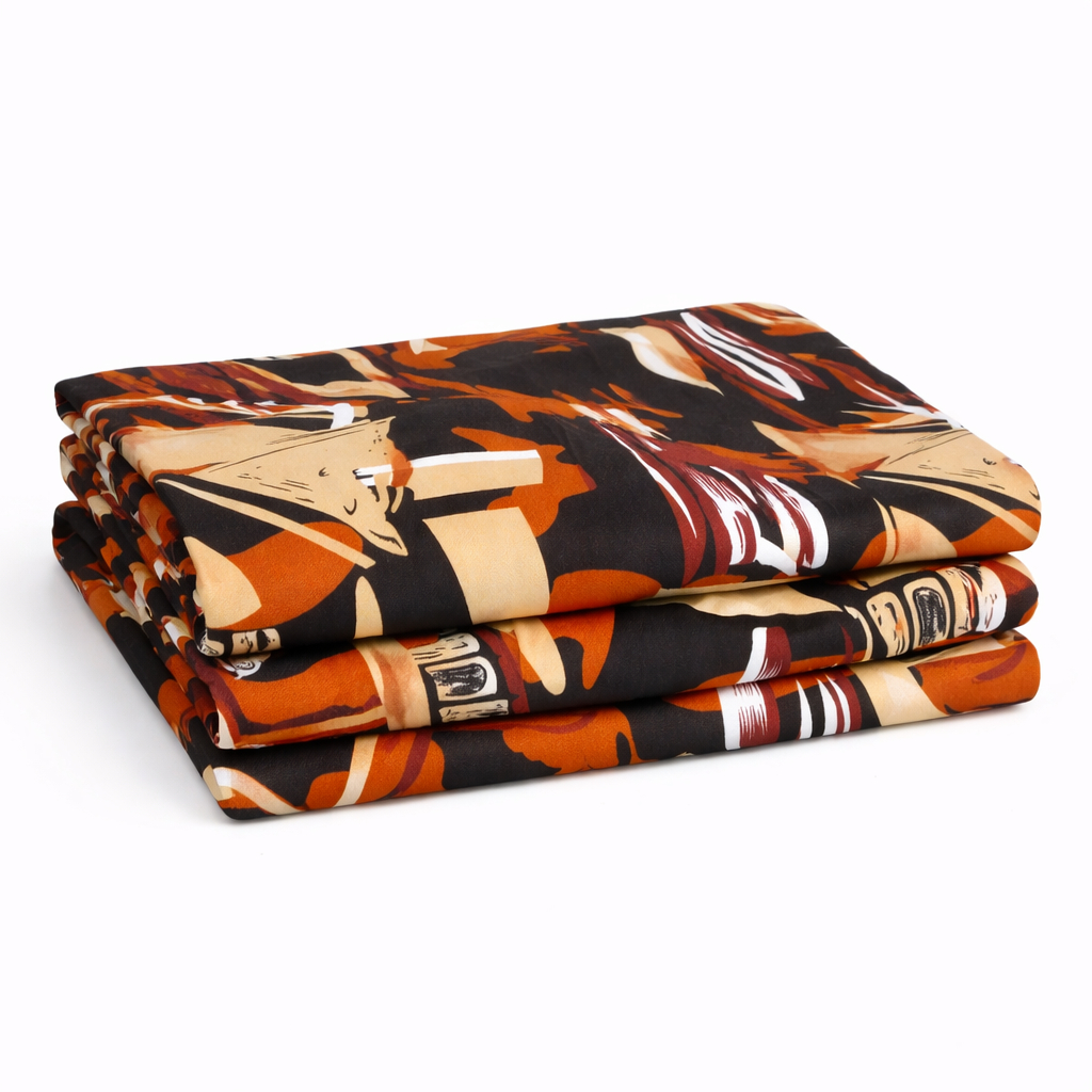 Quality Abstract Earth Tone Vintage Fabric