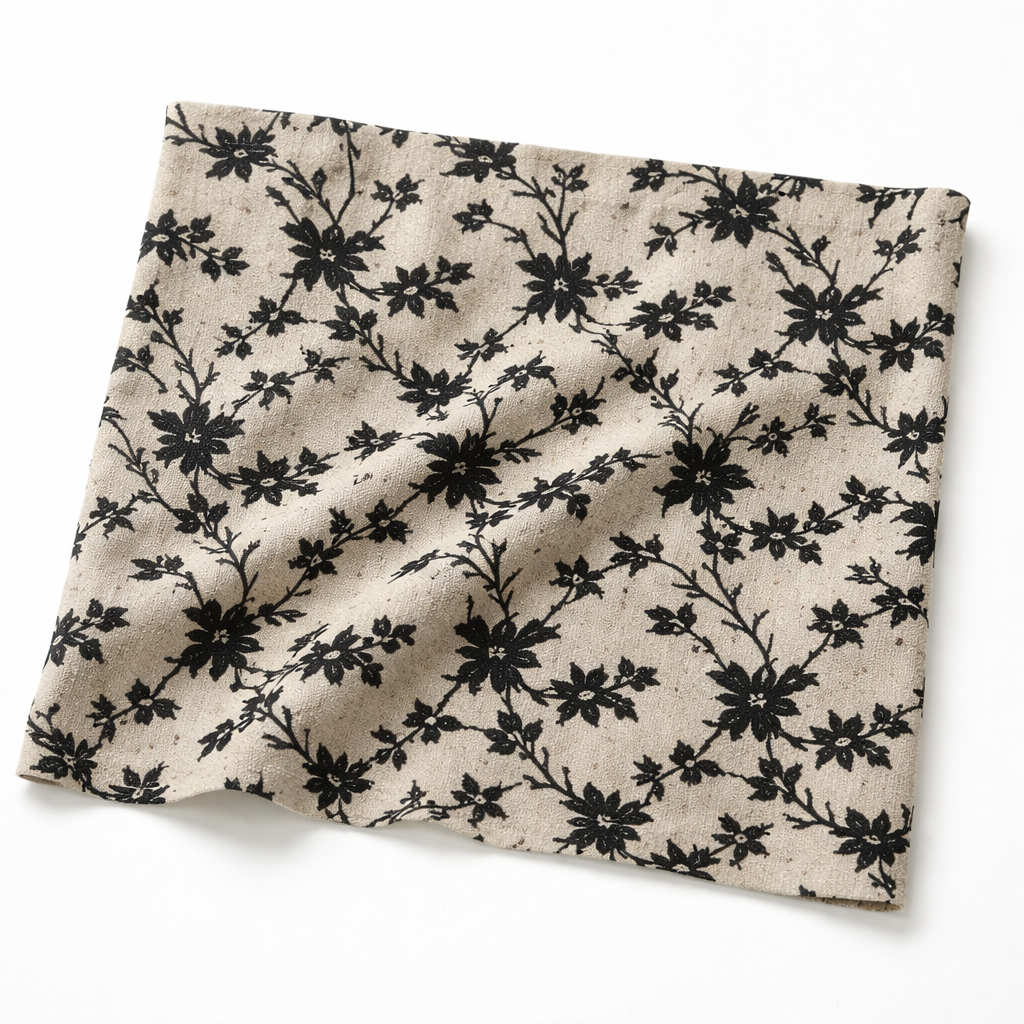 Premium Damask Solid Floral Material