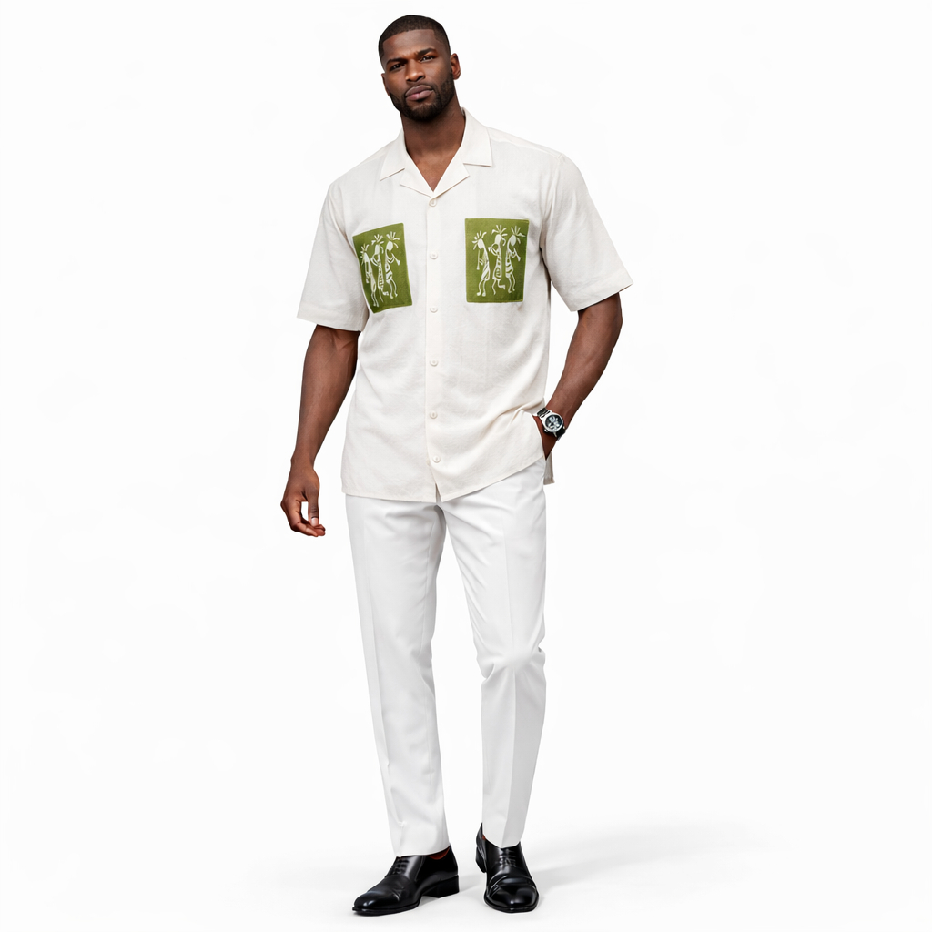 Luxury White Two Piece Traditional Set