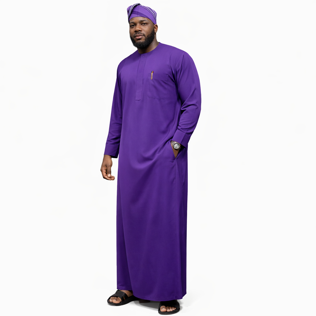 Premium Men Purple Traditional Top and Trouser Set