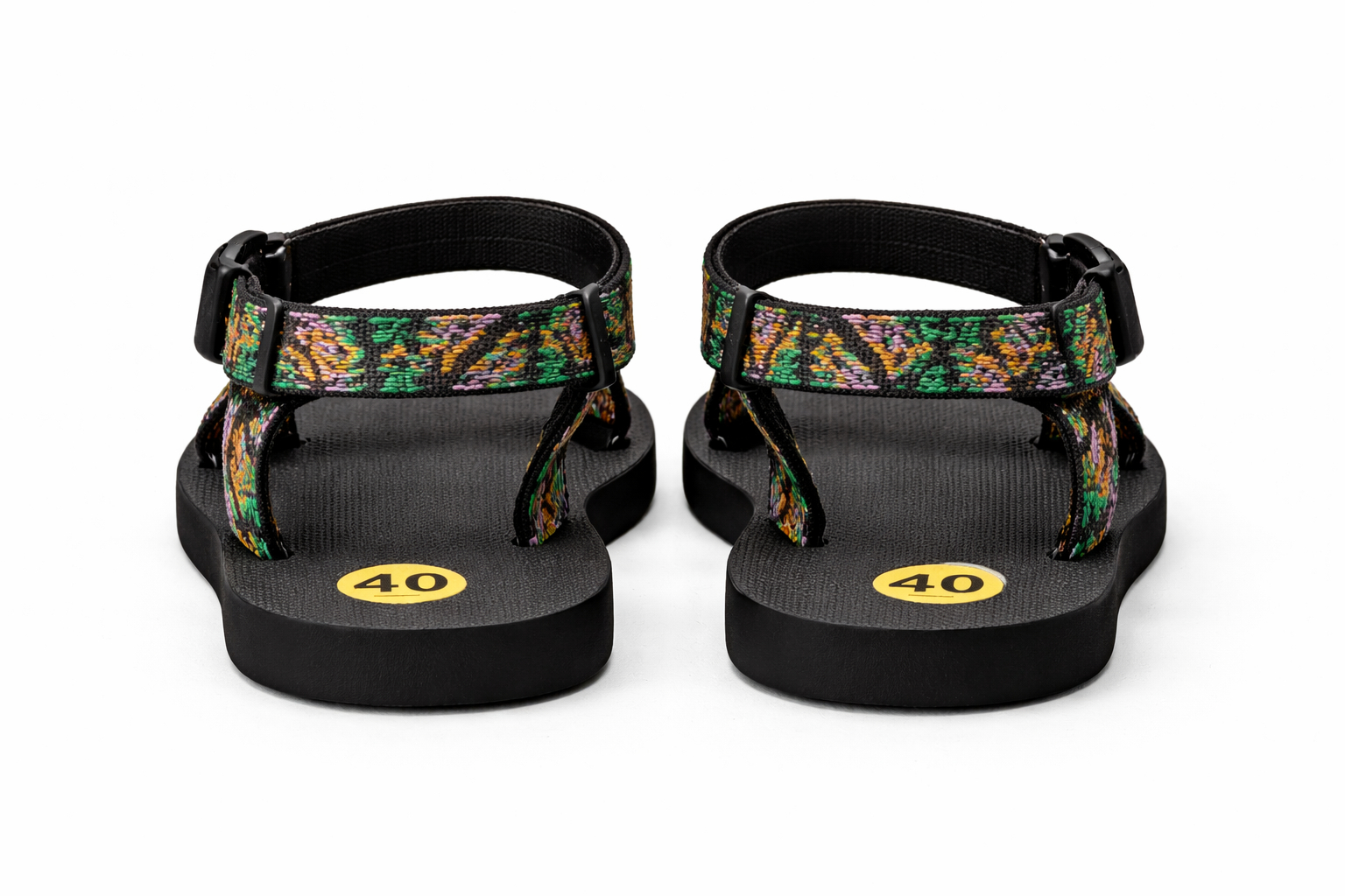 Quality Patterned Fabric Strap Flat Sandals