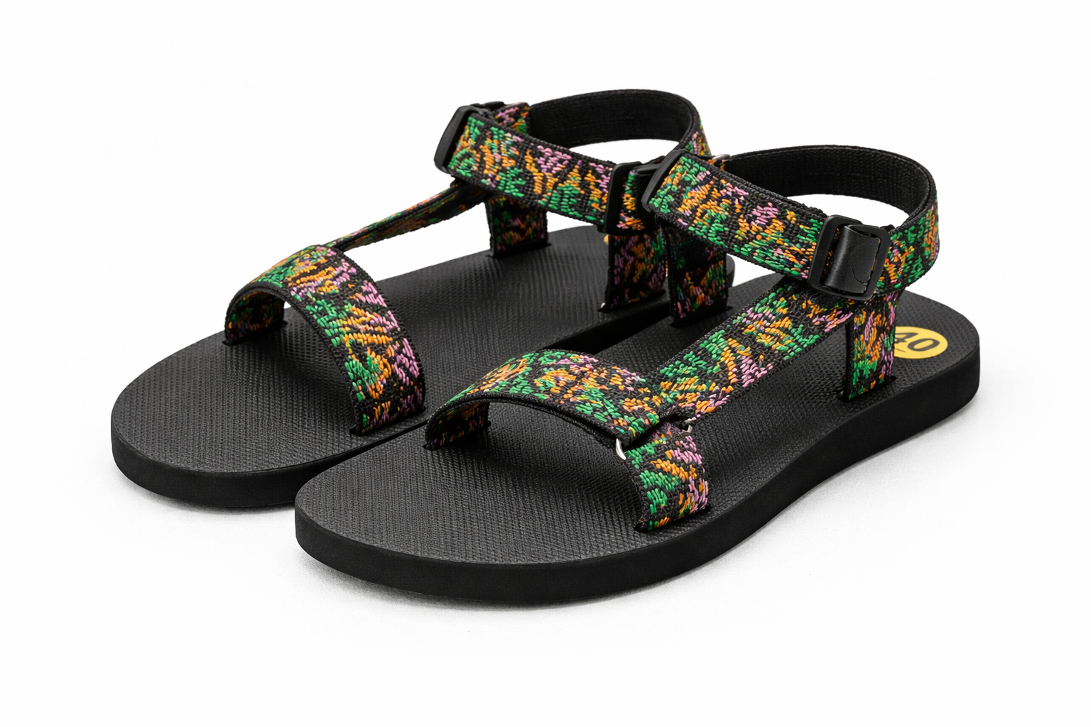 Quality Patterned Fabric Strap Flat Sandals