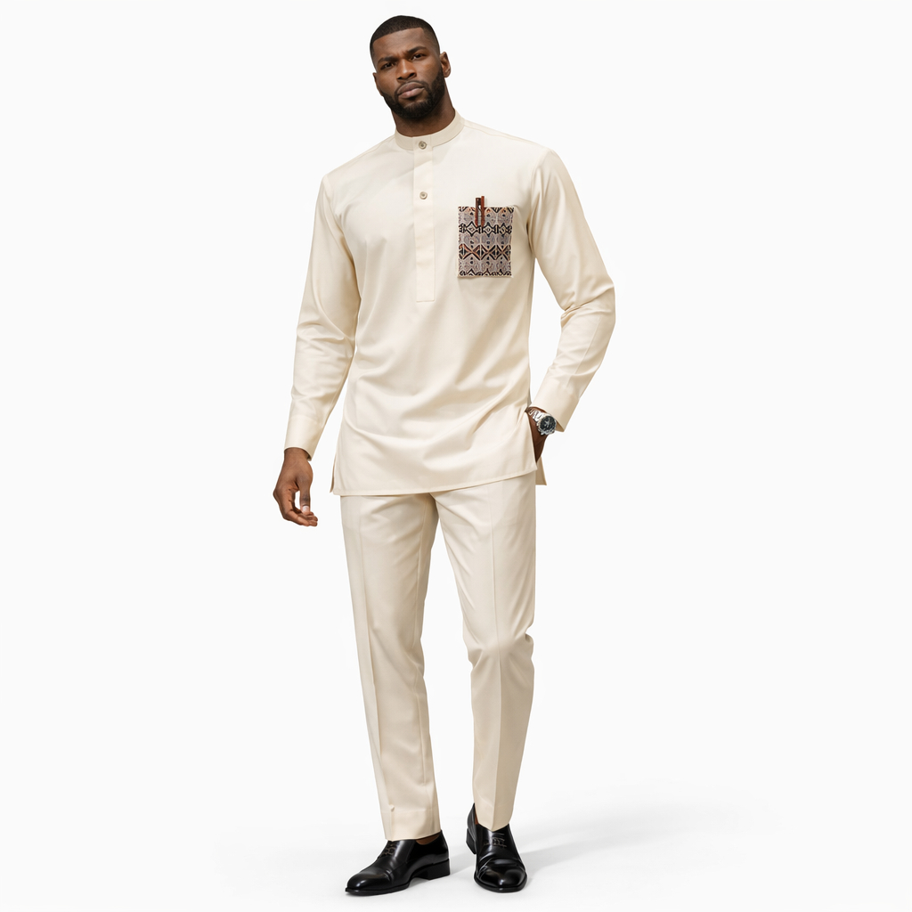 Luxury cream two piece traditional set