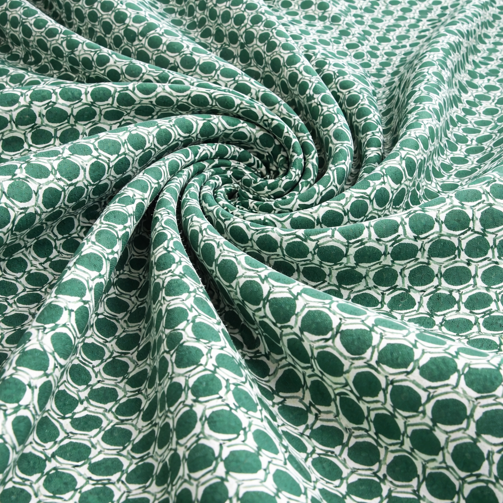 Green and White Patterned Fabric