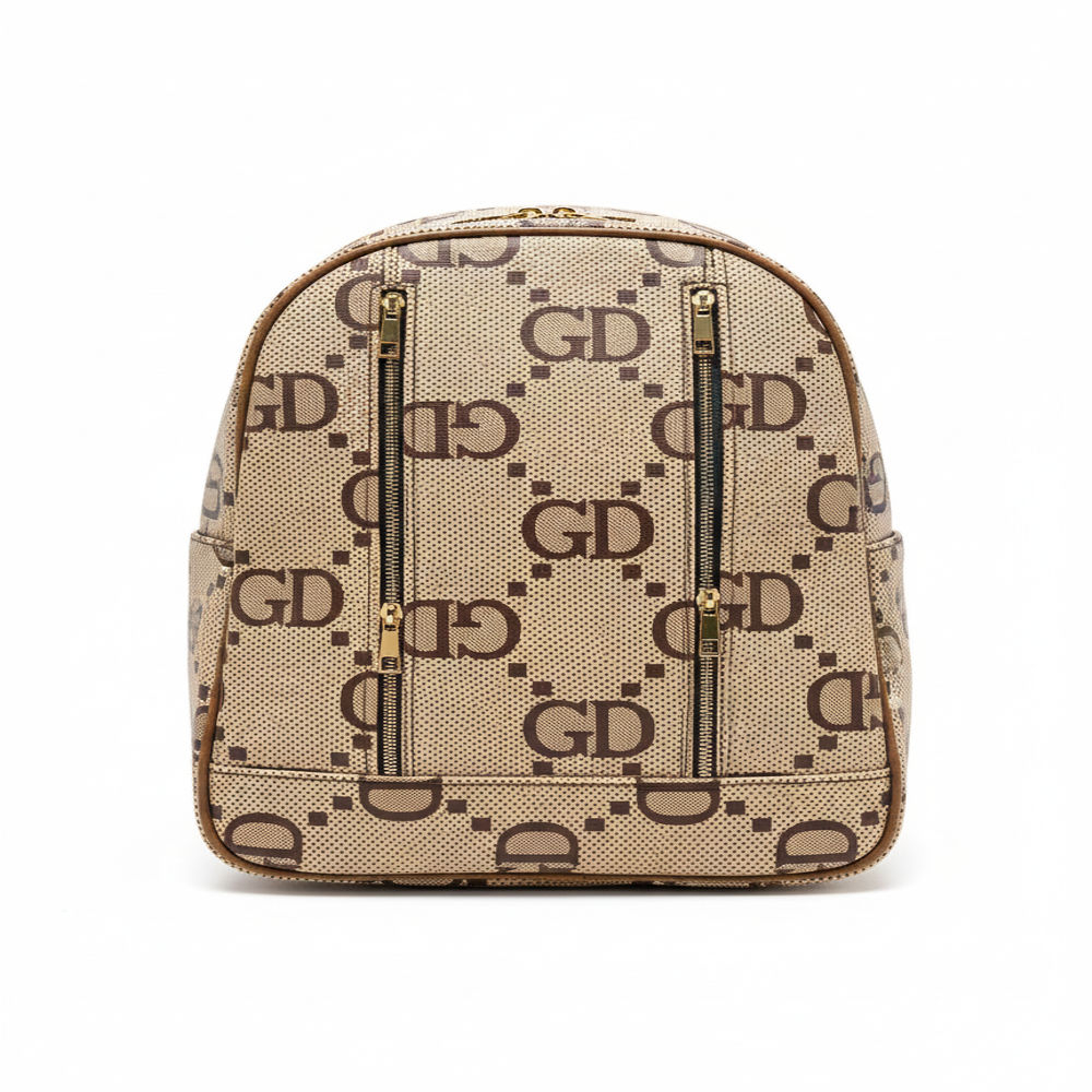 Designer Style Beige and Brown Monogram Bag