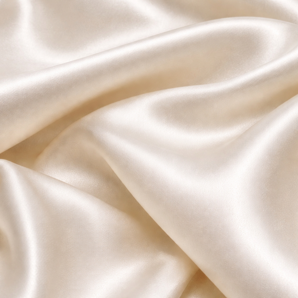 Smooth Ivory Satin Fabric