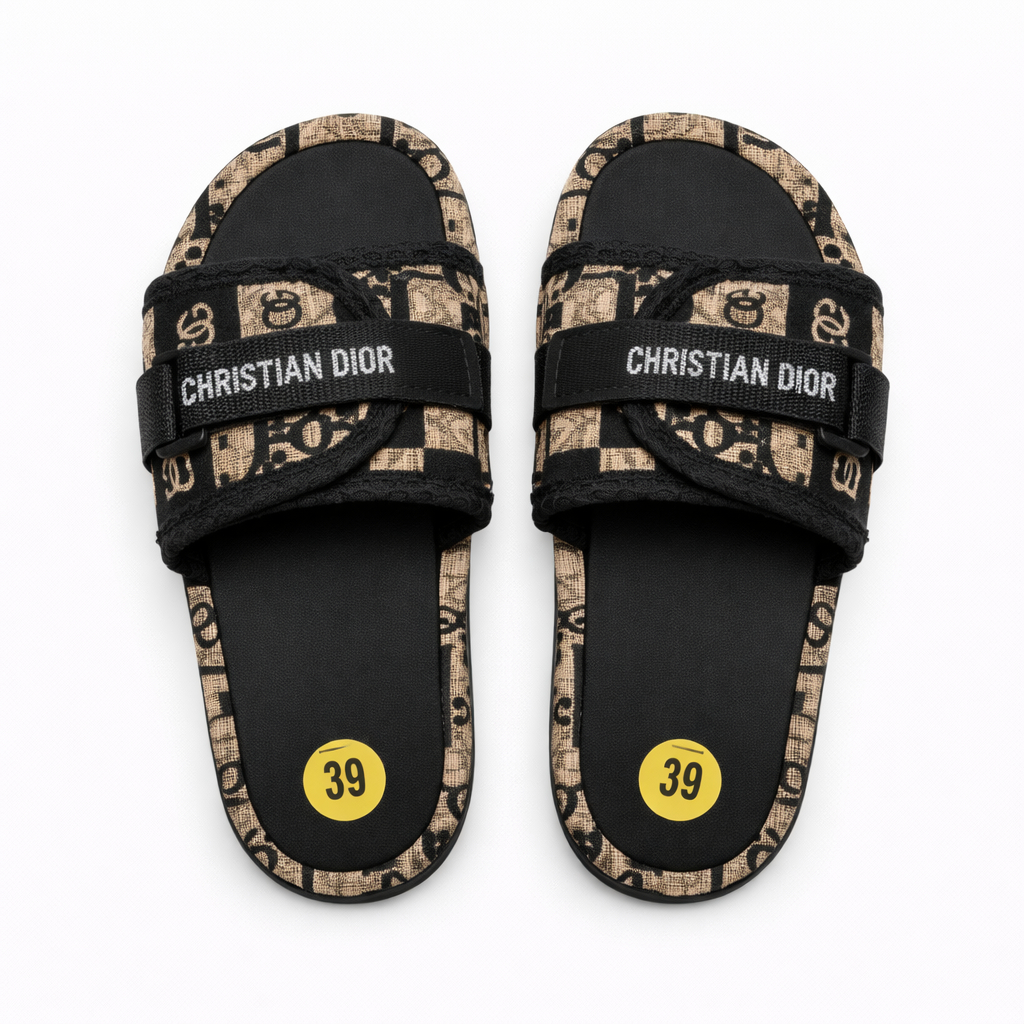 Stylish brown slip on sandals