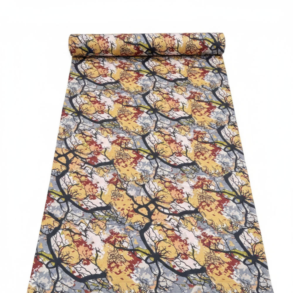 Multicolor Nature Inspired Abstract Pattern Fabric