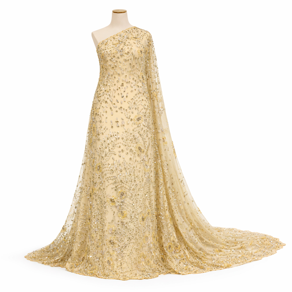 Quality Cream colour Indian George lace fabric