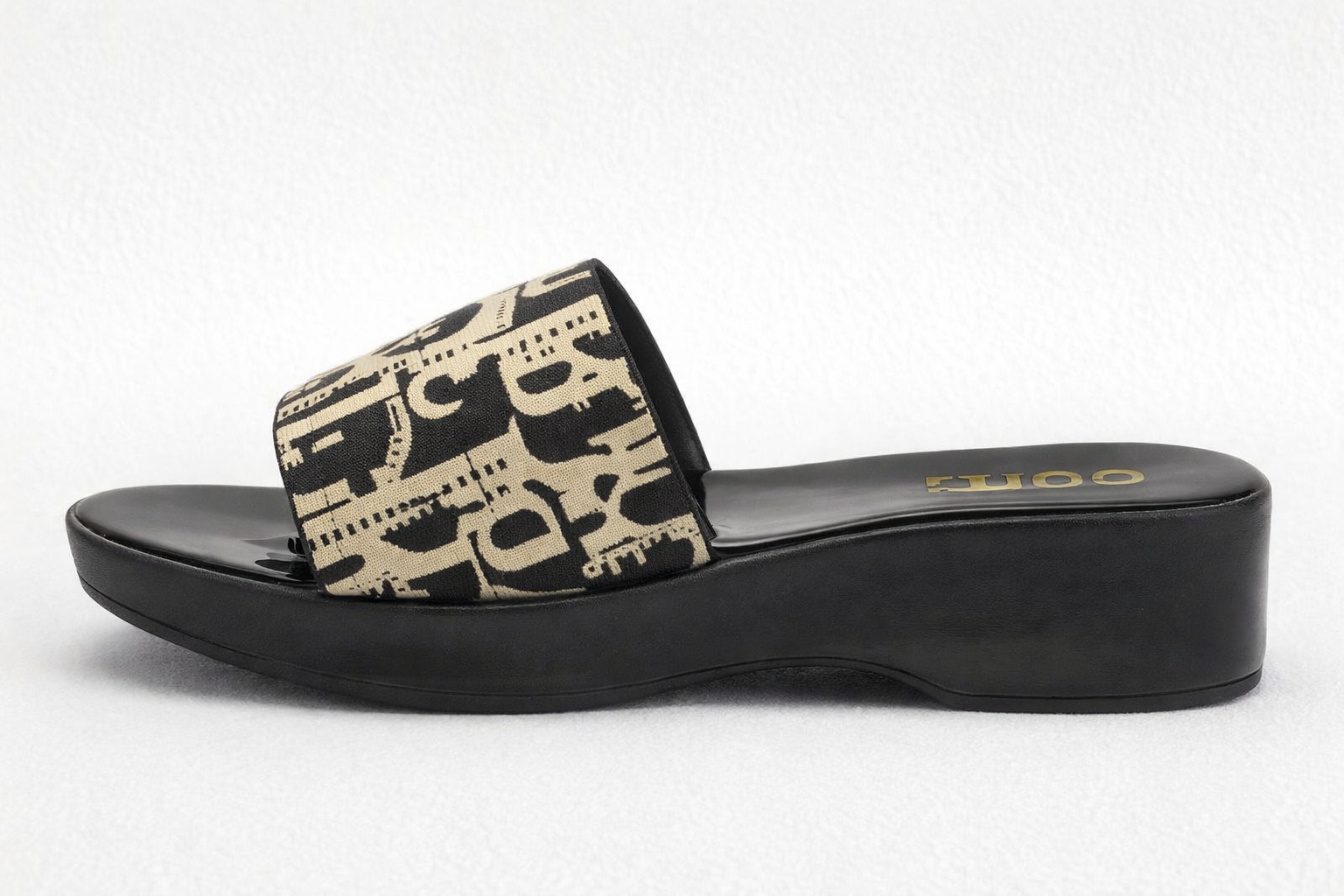 Women black strap Flat Slide Sandals