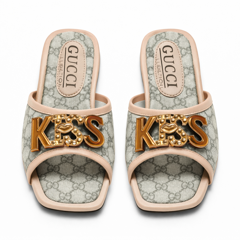 Women Elegant Logo Slide Sandals