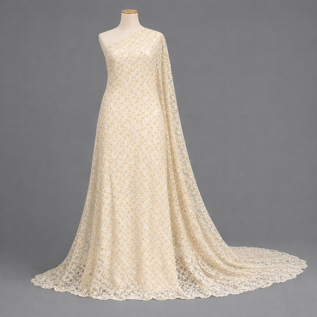 Champagne Mesh Lace Fabric
