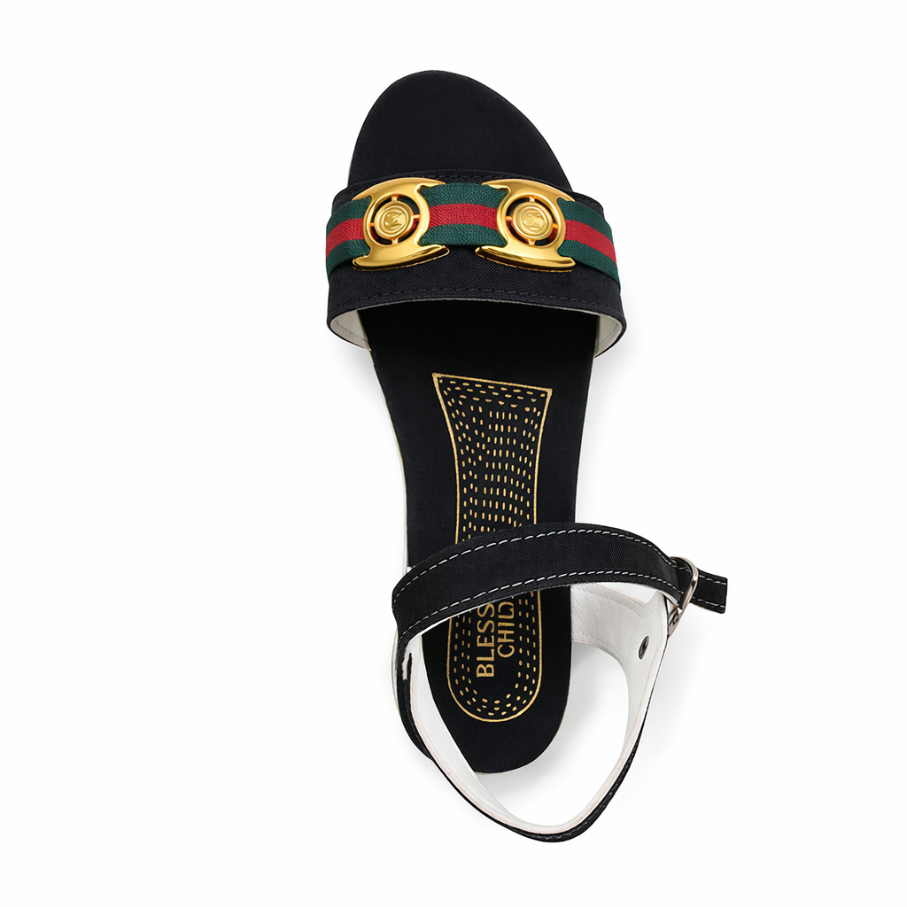 Women Flat Ankle Strap Sandals with Decorative Front Detail