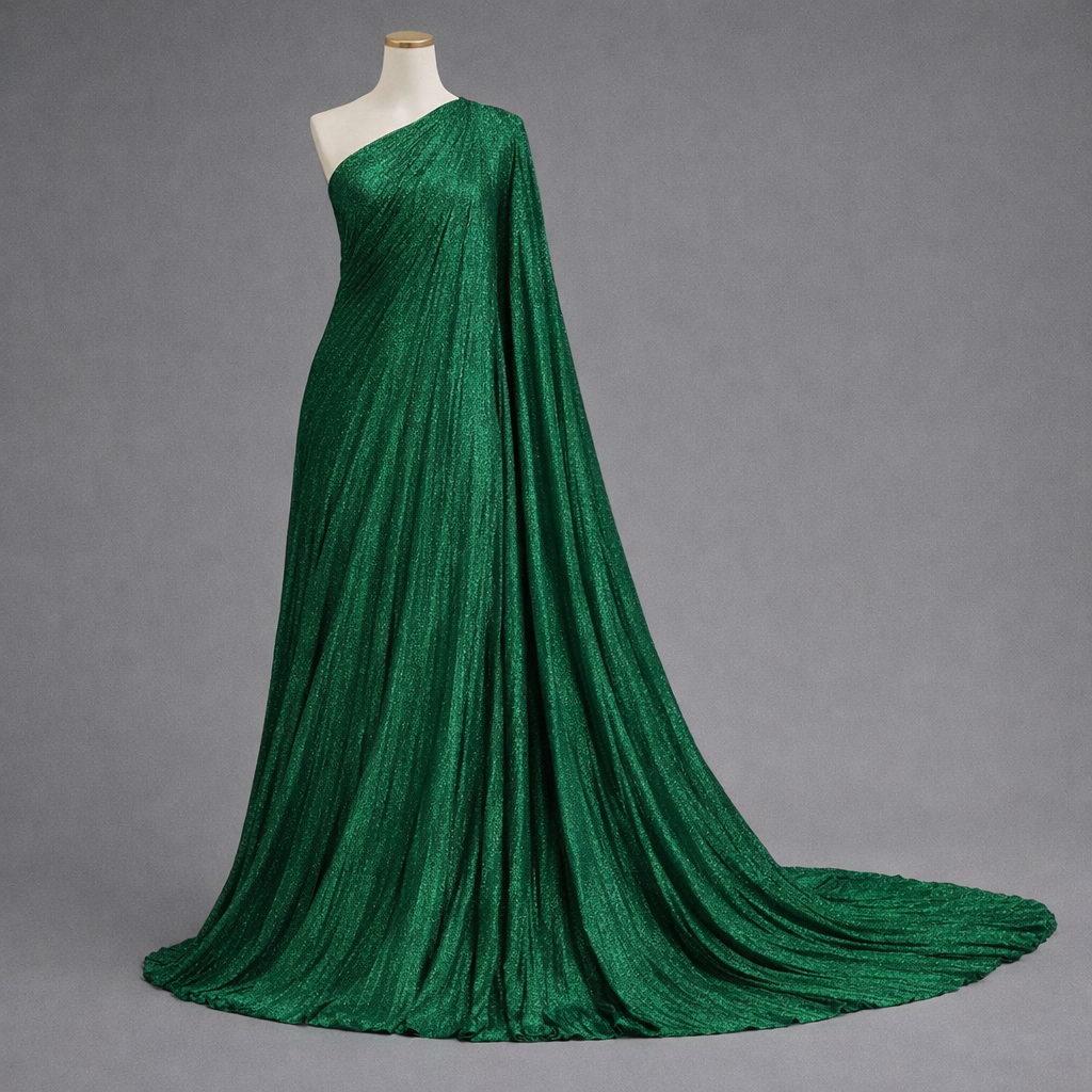 Luxury Metallic Pleated Fabric