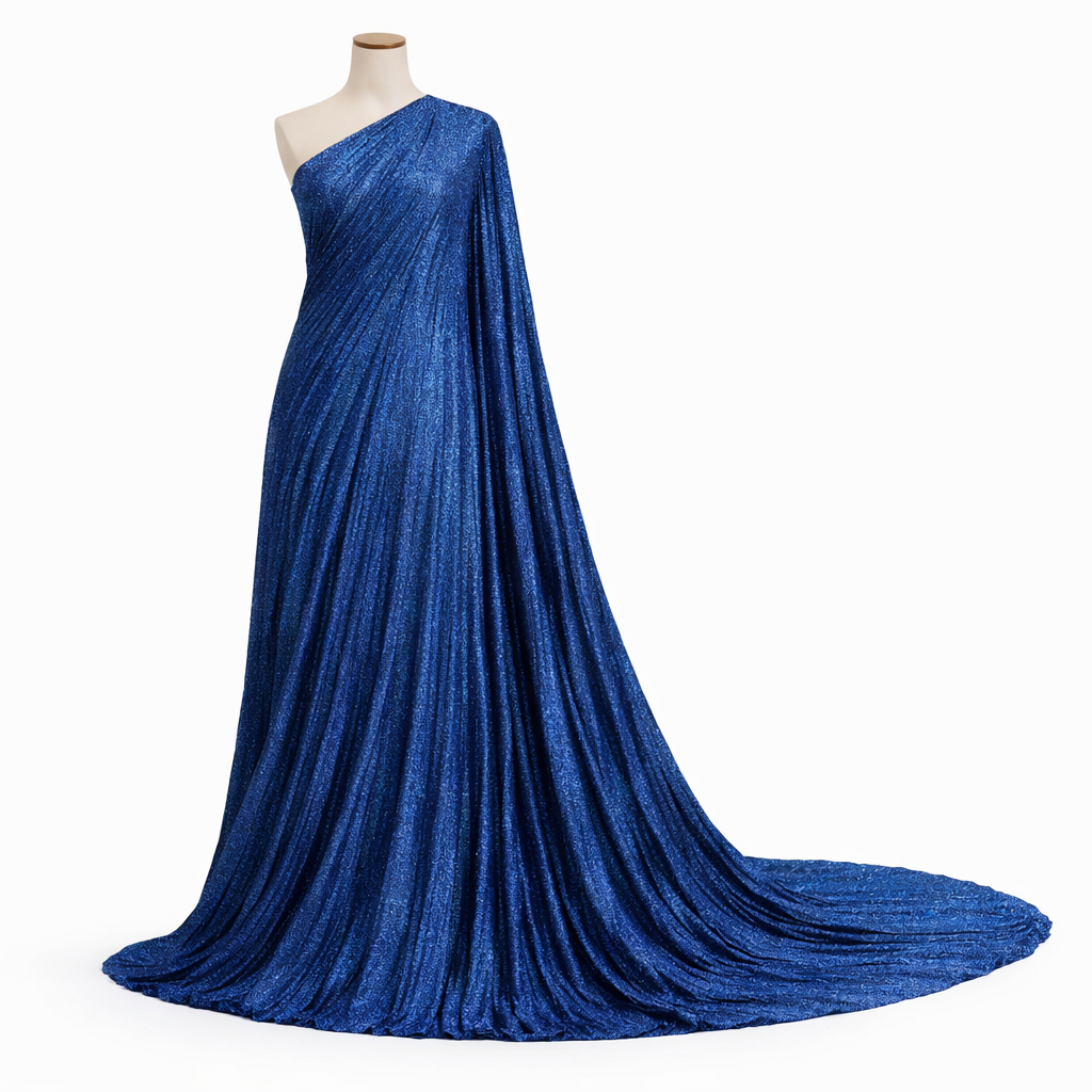 Luxury Metallic Pleated Fabric